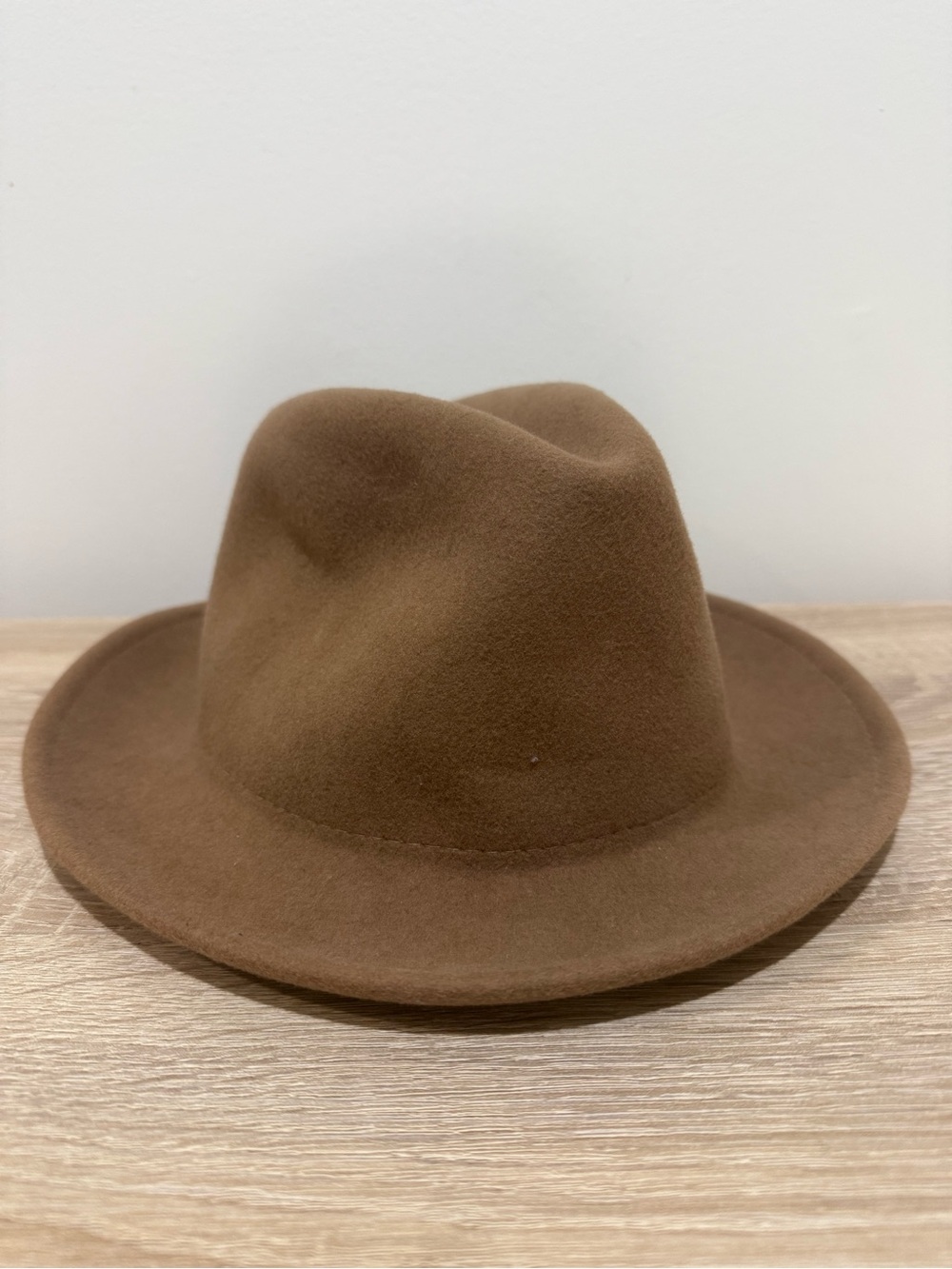 Yellow 108 Salvaged Wool Fedora Hat Tan Camel Felt Water Resistant Unisex M